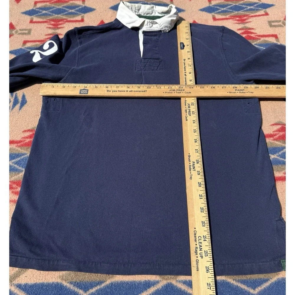 Polo Ralph Lauren Big Pony Rugby 90s Elbow Patch #2 Men's Small‎ Navy Blue